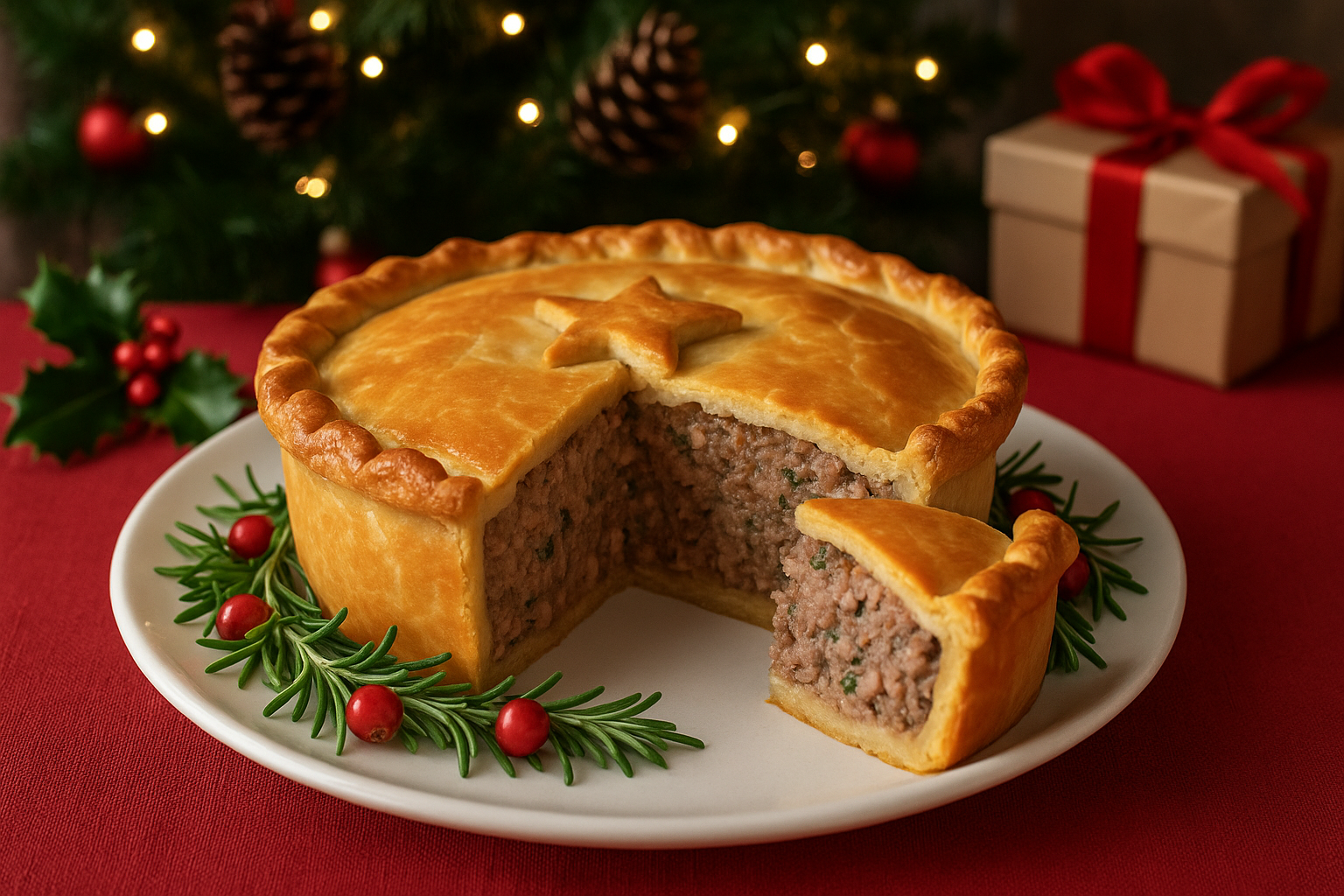 Pastel de carne navidad