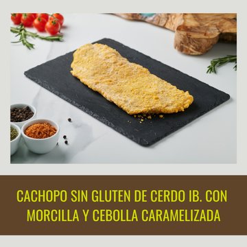 2 Cachopos SIN GLUTEN de cerdo ibérico con morcilla y cebolla caramelizada